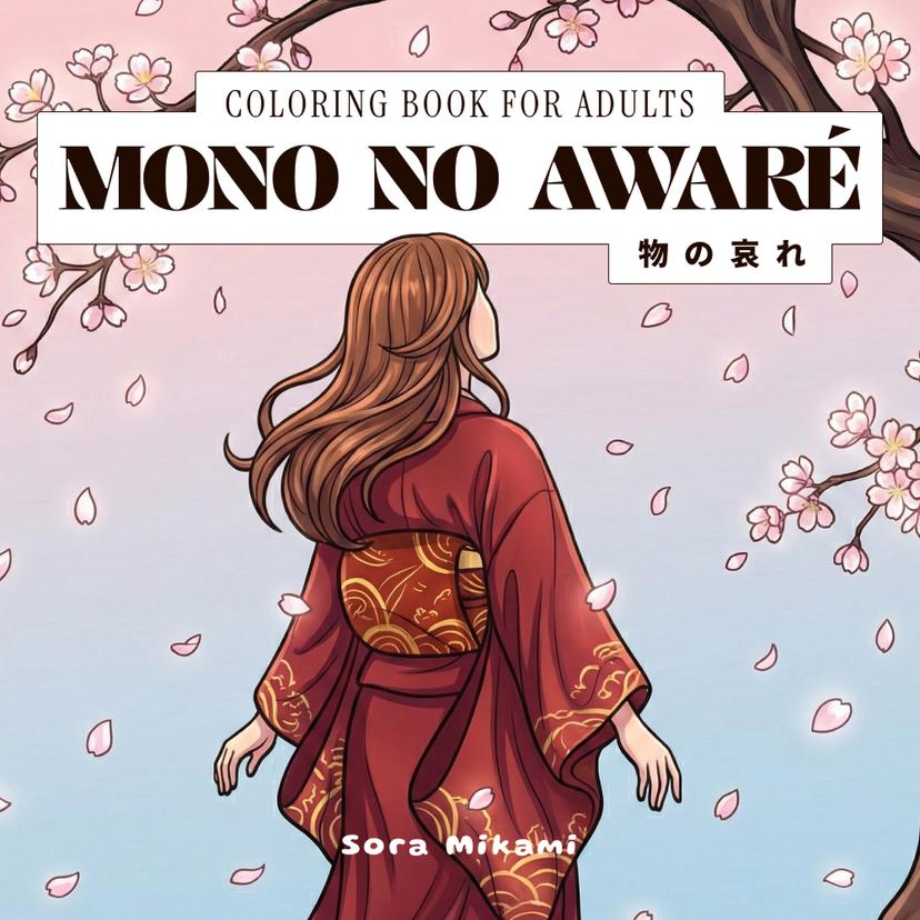 Mono No Awaré - Japanese philosophy adult coloring book from The Kintsugi Mind collection