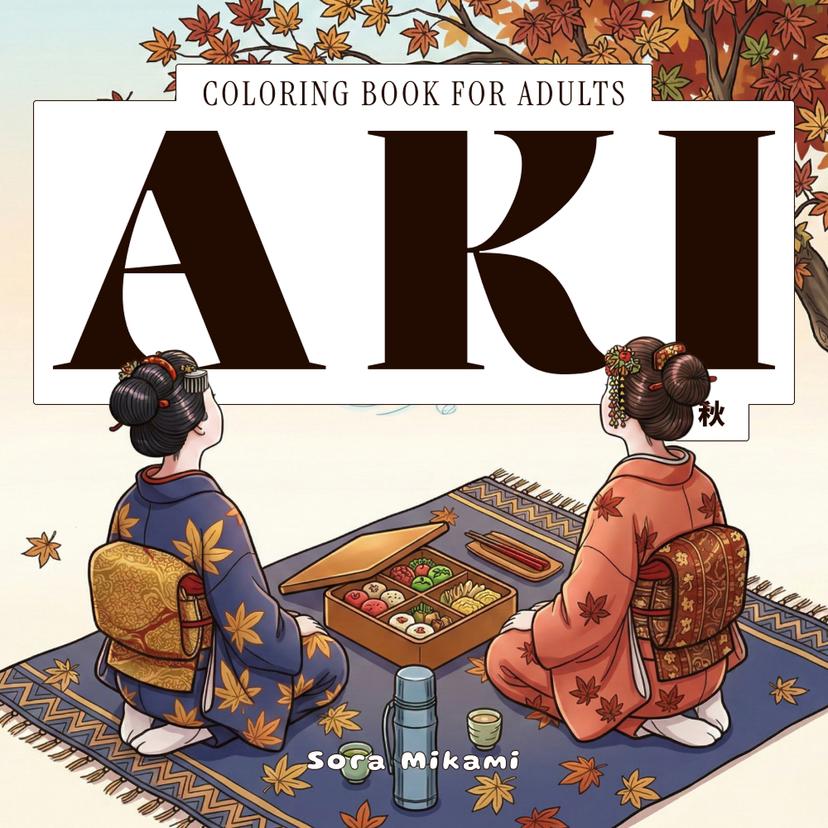 Aki - Japanese philosophy adult coloring book from The Kintsugi Mind collection